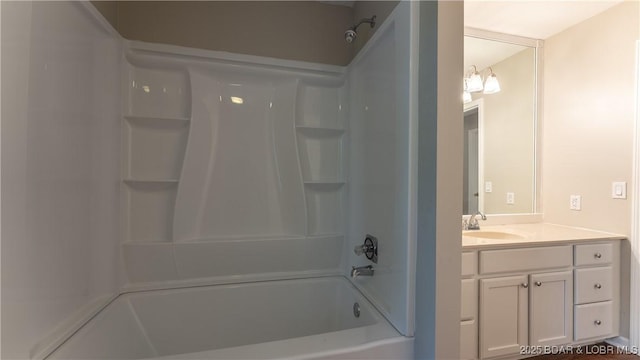 full bath featuring shower / bathtub combination and vanity