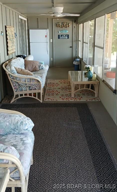 50 Shannon Cir, Sunrise Beach, MO 65079 - sunroom / solarium featuring ceiling fan