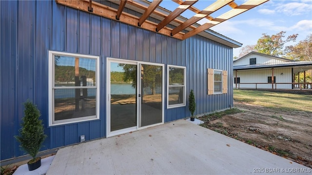 view of patio / terrace featuring a pergola
