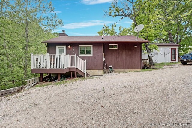 26553 Mesa Dr, Rocky Mount, MO 65072 - view of front of property featuring a chimney and a deck