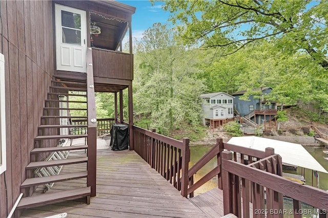 26553 Mesa Dr, Rocky Mount, MO 65072 - deck featuring stairway