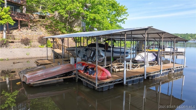 26505 Mesa Dr, Rocky Mount, MO 65072 - dock area featuring a water view and boat lift