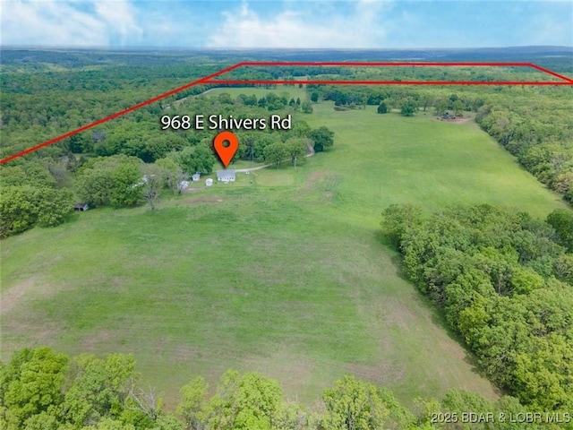 aerial view of sparsely populated area