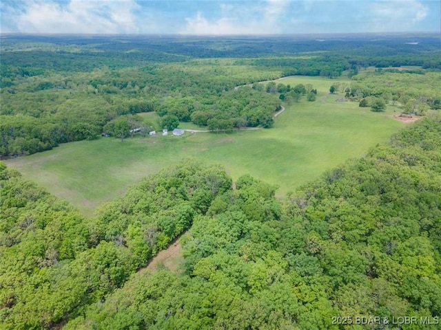 bird's eye view of a heavily wooded area