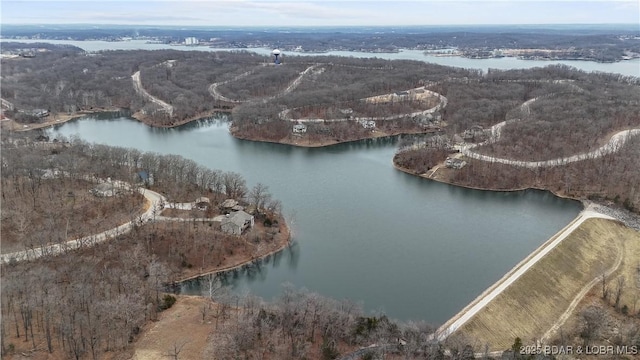 aerial overview of property's location featuring a large body of water