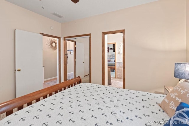 33367 Emerald Rd, Sunrise Beach, MO 65079 - carpeted bedroom featuring ceiling fan