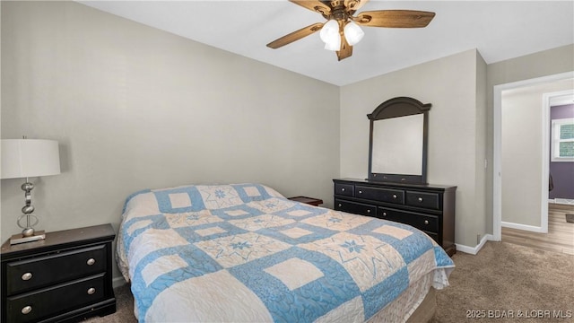 907 Sunnyview Cir, Eldon, MO 65026 - bedroom featuring carpet flooring, baseboards, and a ceiling fan