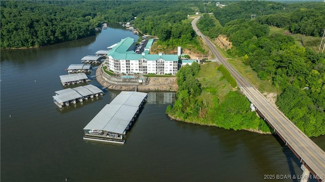 186 Sunset Palms Dr Unit 3C, Camdenton, MO 65020 - aerial view of a forest and a large body of water