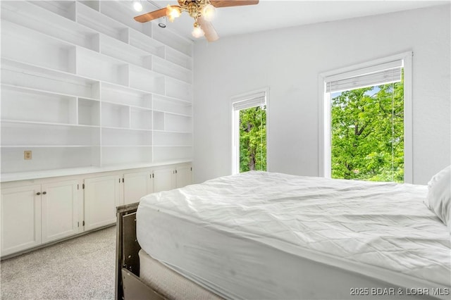 bedroom featuring a ceiling fan