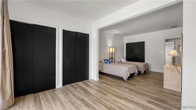 19 Casa Blanca Ct Unit 219, Lake Ozark, MO 65049 - bedroom with multiple closets and light wood-type flooring