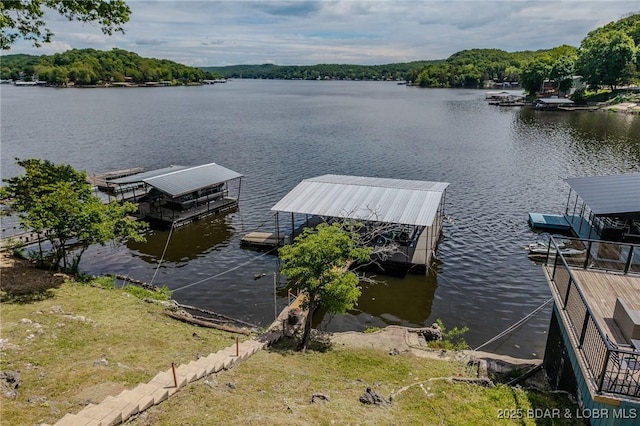 dock featuring a water view