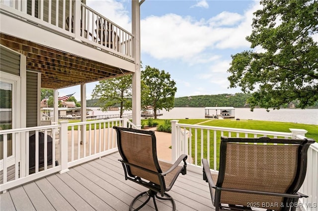 deck with a yard