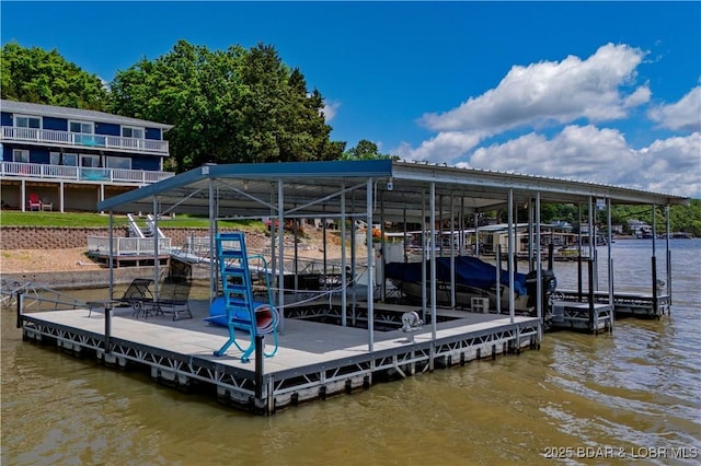 dock featuring a water view