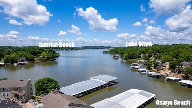 aerial view of a nearby body of water
