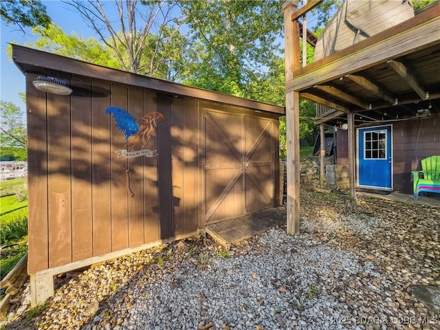 view of shed