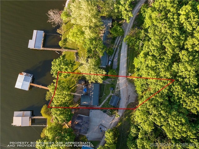 aerial overview of property's location with property boundaries highlighted