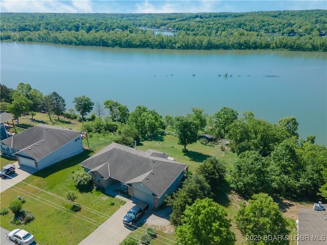 22714 Lake Ridge Dr, Warsaw, MO 65355 - bird's eye view of a forest and a nearby body of water