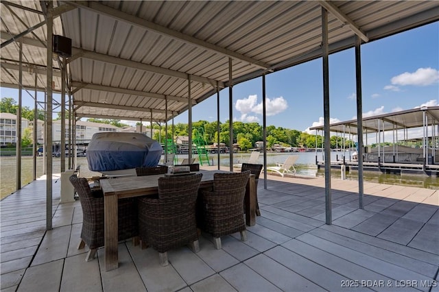 dock area with boat lift