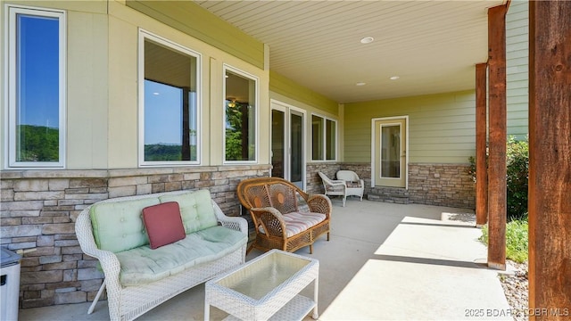 view of patio featuring an outdoor living space