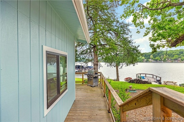 424 Bowers Dr, Camdenton, MO 65020 - deck with a water view and grilling area
