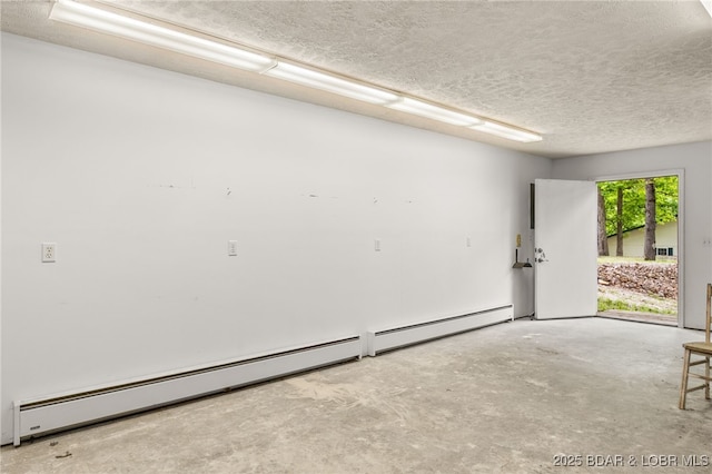 12 Mimosa Rd, Rocky Mount, MO 65072 - unfurnished room with concrete floors, a textured ceiling, and a baseboard radiator