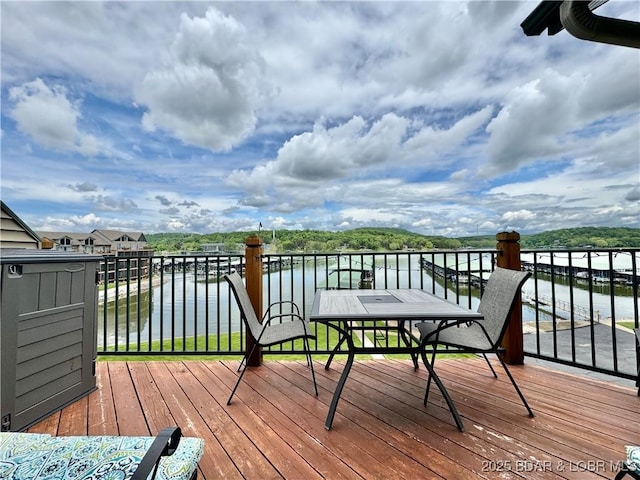 172 Cedar Glen Dr Unit 4B, Camdenton, MO 65020 - wooden terrace featuring a water view