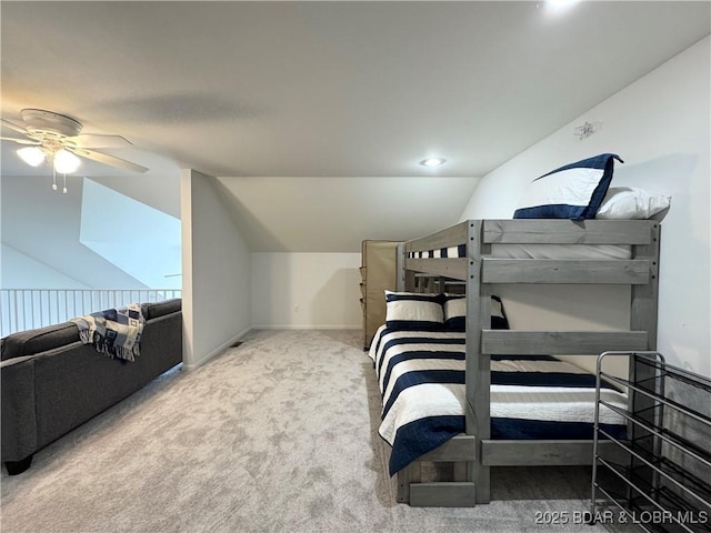 172 Cedar Glen Dr Unit 4B, Camdenton, MO 65020 - carpeted bedroom with lofted ceiling and ceiling fan