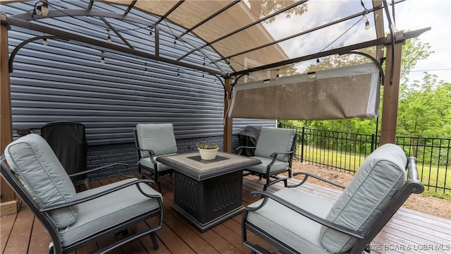 wooden deck featuring fence