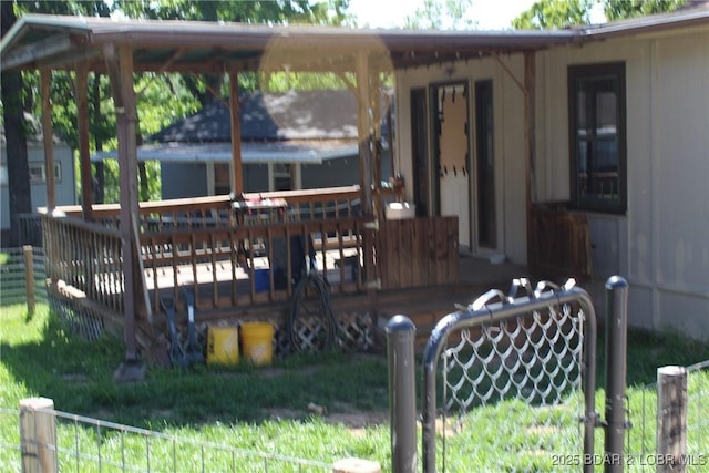 deck featuring fence