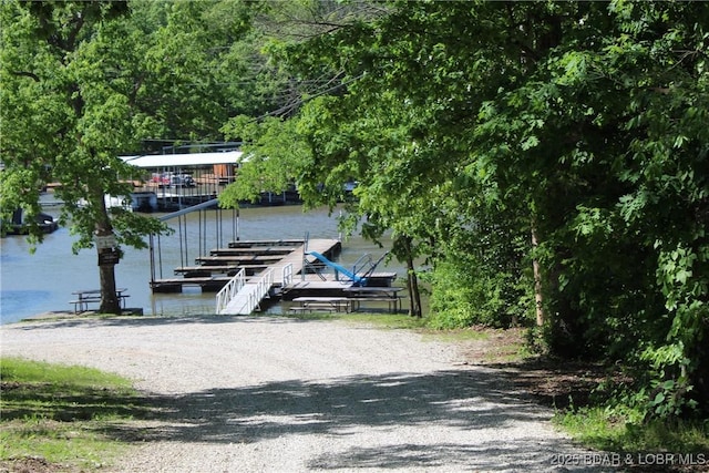 dock featuring a water view