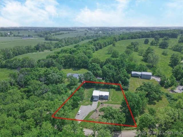 aerial view of property's location with property boundaries highlighted