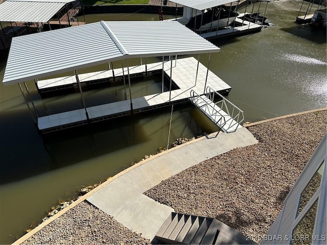 dock area with boat lift