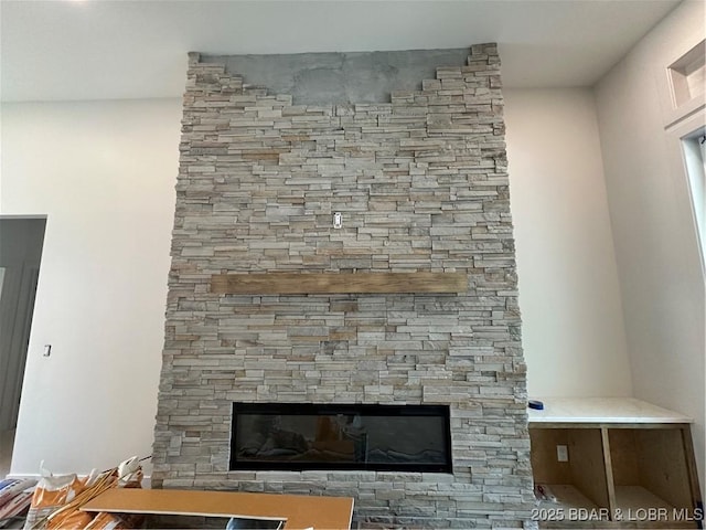 detailed view of a fireplace