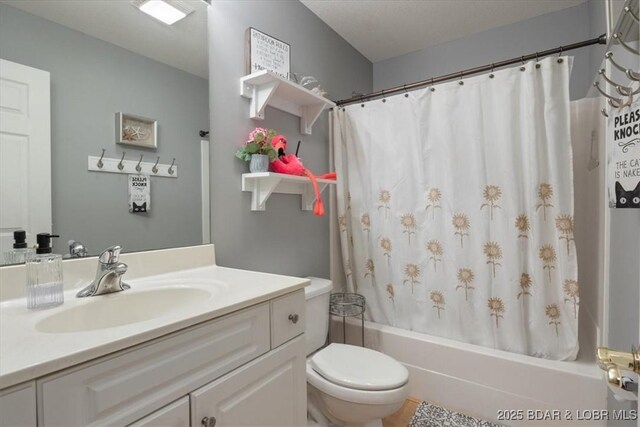 5183 Vicus Castri, Osage Beach, MO 65065 - bathroom with toilet, shower / bath combination with curtain, and vanity