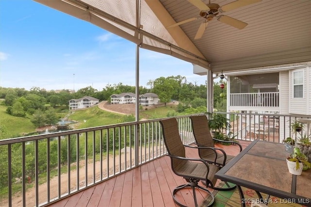 5183 Vicus Castri, Osage Beach, MO 65065 - wooden deck featuring a ceiling fan