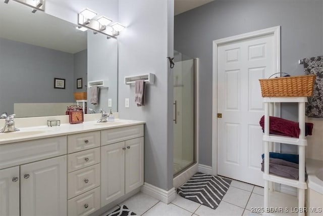 5183 Vicus Castri, Osage Beach, MO 65065 - full bath with a stall shower, tile patterned floors, and double vanity