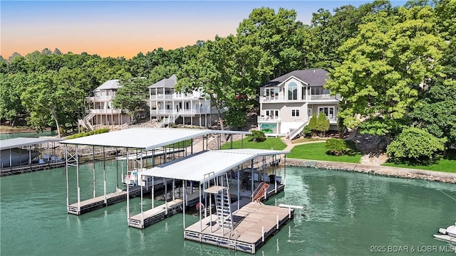 5482 Stoneledge Cir, Osage Beach, MO 65065 - dock with a water view and stairs