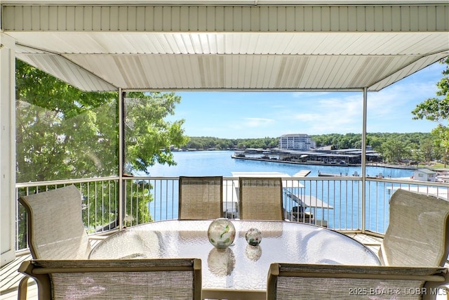5482 Stoneledge Cir, Osage Beach, MO 65065 - deck featuring a water view and outdoor dining space