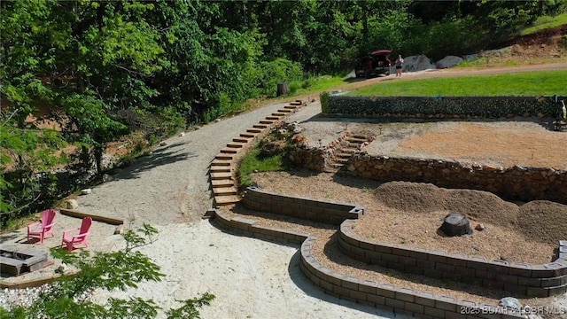 66 Old Shawnee Bend Rd, Sunrise Beach, MO 65079 - view of yard with stairs