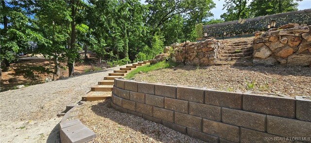 66 Old Shawnee Bend Rd, Sunrise Beach, MO 65079 - view of yard featuring stairs