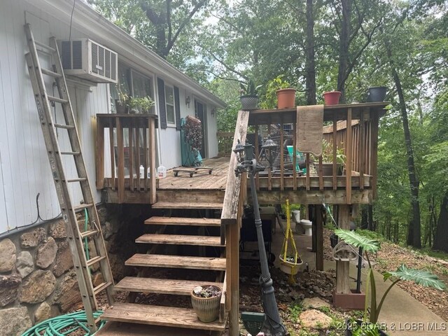wooden deck with stairs