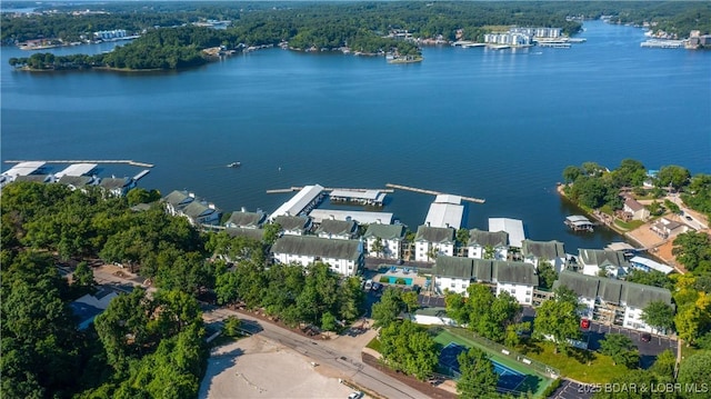 aerial overview of property's location featuring a nearby body of water