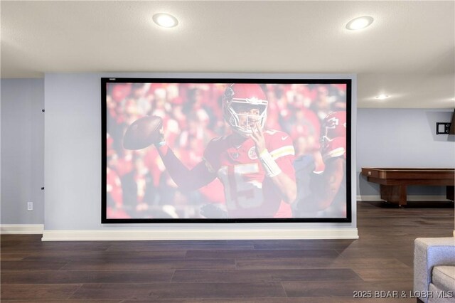 126 W Cross Fox Trl, Camdenton, MO 65020 - home theater room with wood finished floors and recessed lighting