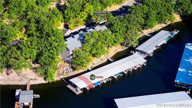 drone / aerial view of a nearby body of water