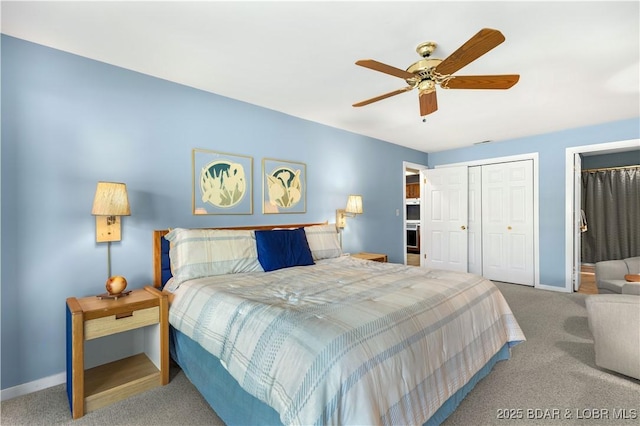 5940 Baydy Peak Rd Unit 932, Osage Beach, MO 65065 - carpeted bedroom with baseboards and a ceiling fan