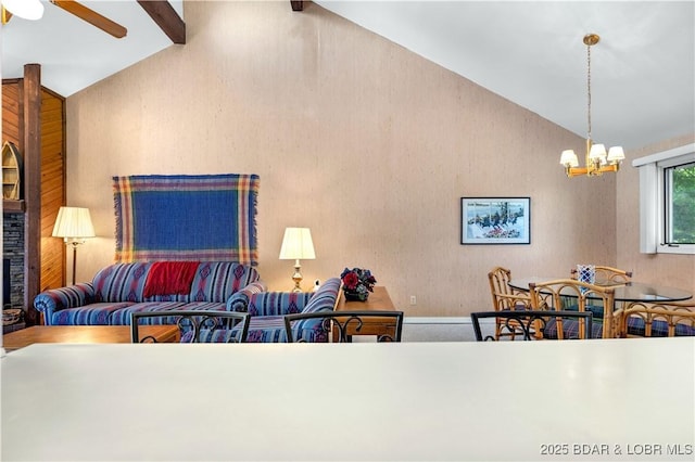 5940 Baydy Peak Rd Unit 932, Osage Beach, MO 65065 - living area with a chandelier and a ceiling fan