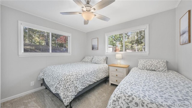 42 Buttercup Rd, Lake Ozark, MO 65049 - bedroom featuring carpet flooring, baseboards, and ceiling fan