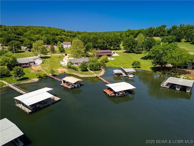 30566 Johnson Bay Dr, Gravois Mills, MO 65037 - drone / aerial view of a large body of water