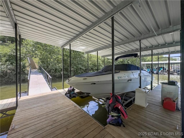 dock area with boat lift