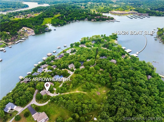 aerial view of a large body of water